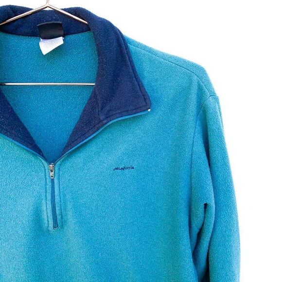 Patagonia Capilene Teal Navy Quarter Zip Pullover - Picture 2 of 9